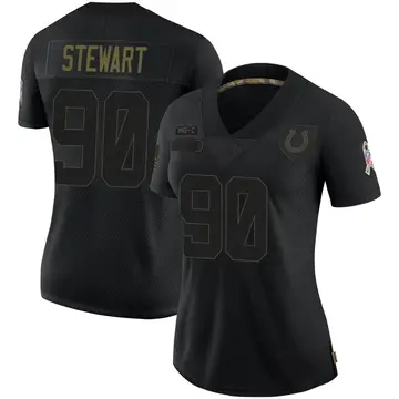 Black Women's Grover Stewart Indianapolis Colts Limited 2020 Salute To Service Jersey