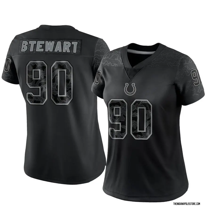 Black Women's Grover Stewart Indianapolis Colts Limited Reflective Jersey