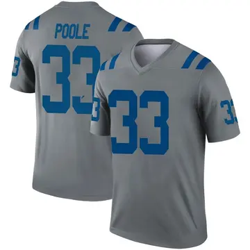 Gray Youth Brian Poole Indianapolis Colts Legend Inverted Jersey