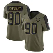 Olive Men's Grover Stewart Indianapolis Colts Limited 2021 Salute To Service Jersey