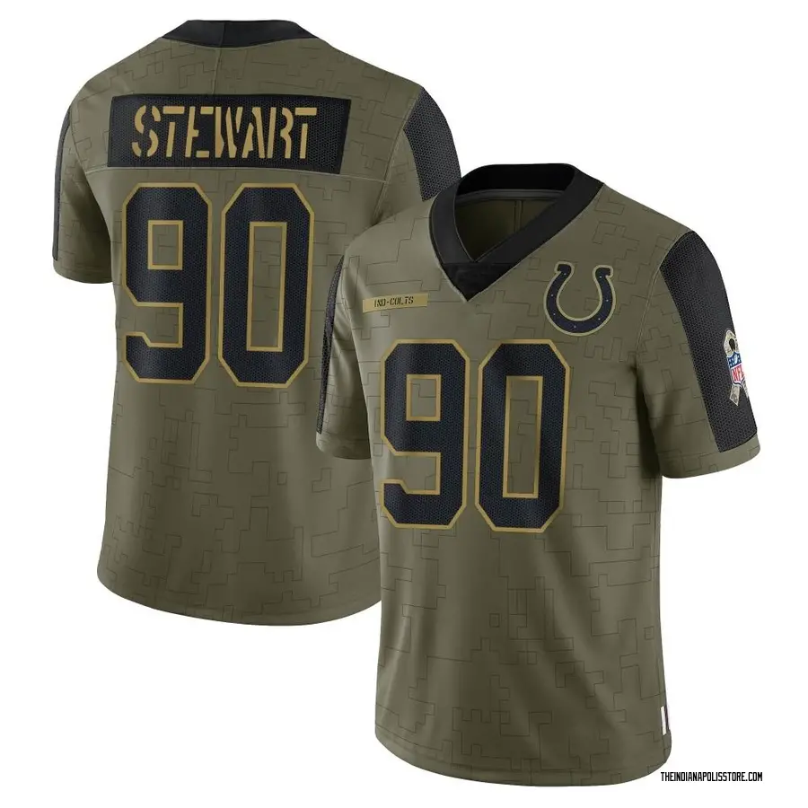 Olive Men's Grover Stewart Indianapolis Colts Limited 2021 Salute To Service Jersey