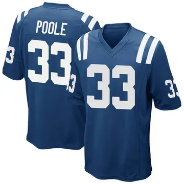 Royal Blue Youth Brian Poole Indianapolis Colts Game Team Color Jersey